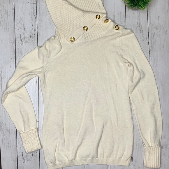 Banana Republic Sweaters - Banana Republic Button Funnel Neck Sweater XS EUC
